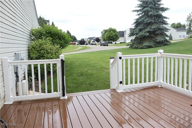 7509 Galena Ave NW, Canal Fulton, OH 44614 - wooden deck featuring a lawn