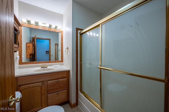 1565 Lois St, Belpre, OH 45714 - full bath with vanity, shower / bath combination with glass door, and tile patterned flooring