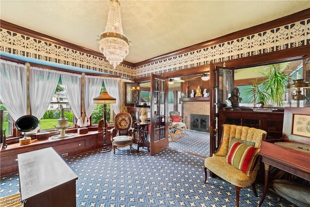 10921 Wade Park Ave, Cleveland, OH 44106 - sunroom featuring a chandelier