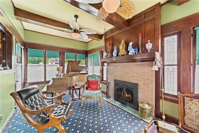 10921 Wade Park Ave, Cleveland, OH 44106 - sunroom / solarium featuring beamed ceiling