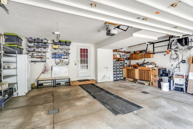 3613 Peninsula Dr, Akron, OH 44319 - garage featuring a workshop area and a garage door opener