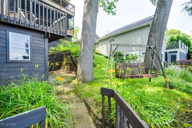 3613 Peninsula Dr, Akron, OH 44319 - view of yard featuring a pergola and a balcony