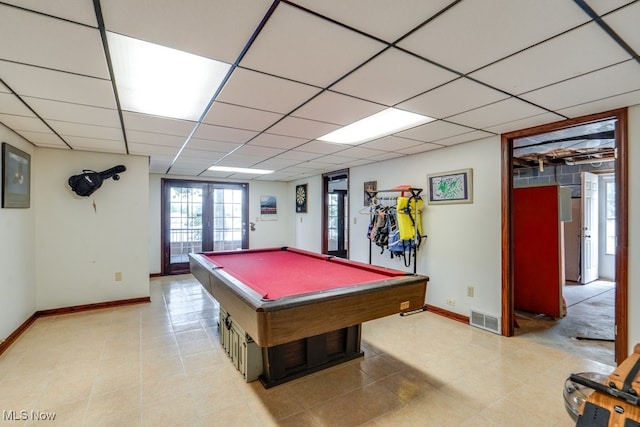 3613 Peninsula Dr, Akron, OH 44319 - recreation room with billiards and light tile patterned floors