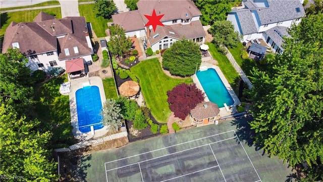 195 Sleepy Hollow Dr, Amherst, OH 44001 - aerial view of residential area featuring a pool area