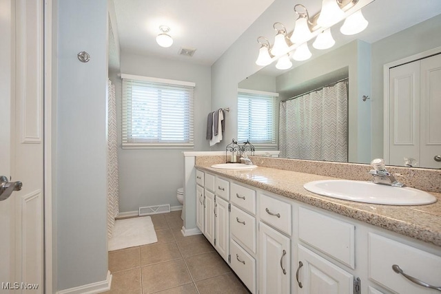 31382 Saint Andrews, Westlake, OH 44145 - full bathroom featuring double vanity, tile patterned floors, and a shower with shower curtain