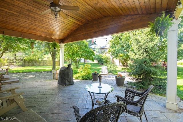 31382 Saint Andrews, Westlake, OH 44145 - view of patio / terrace featuring a ceiling fan and area for grilling