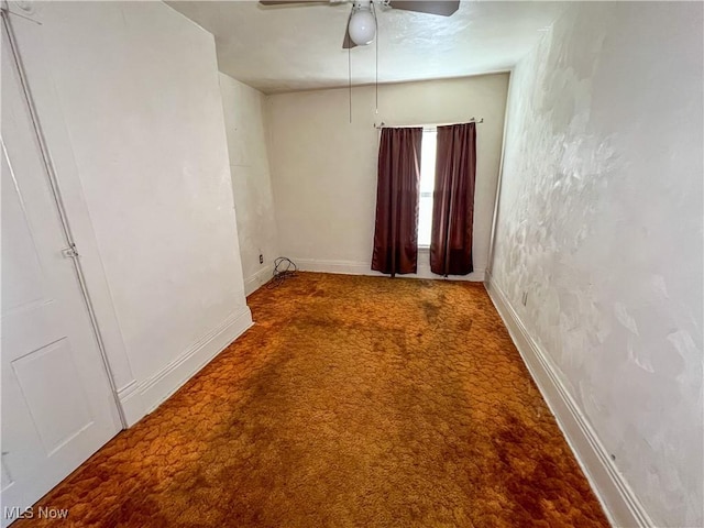 1030 Saint George St, East Liverpool, OH 43920 - carpeted empty room featuring ceiling fan and baseboards