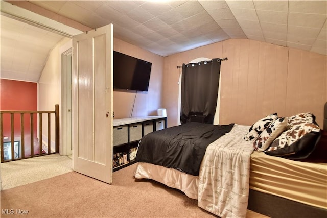 37 S Cedar St, Geneva, OH 44041 - bedroom featuring vaulted ceiling and carpet flooring