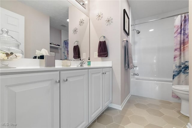 7605 Diamondback Ave NW, Canal Fulton, OH 44614 - bathroom with vanity, shower / bathtub combination with curtain, and tile patterned floors