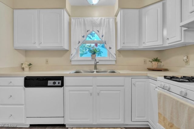 4706 Lansing Dr, North Olmsted, OH 44070 - kitchen featuring white appliances, white cabinets, and light countertops