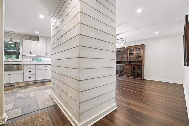 263 E Pne Lake Rd, North Lima, OH 44452 - corridor with recessed lighting and dark wood-style flooring