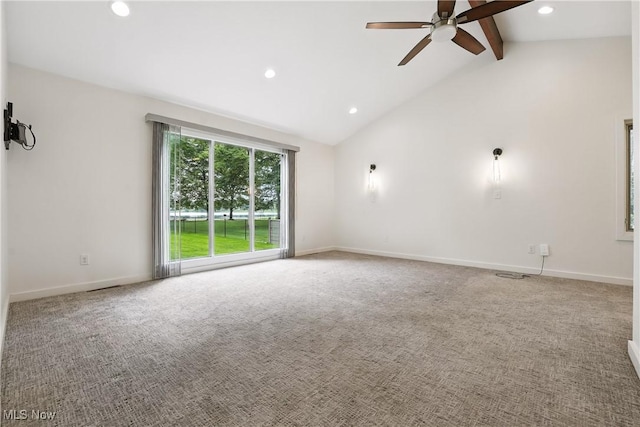 263 E Pne Lake Rd, North Lima, OH 44452 - spare room featuring a ceiling fan, recessed lighting, and carpet floors