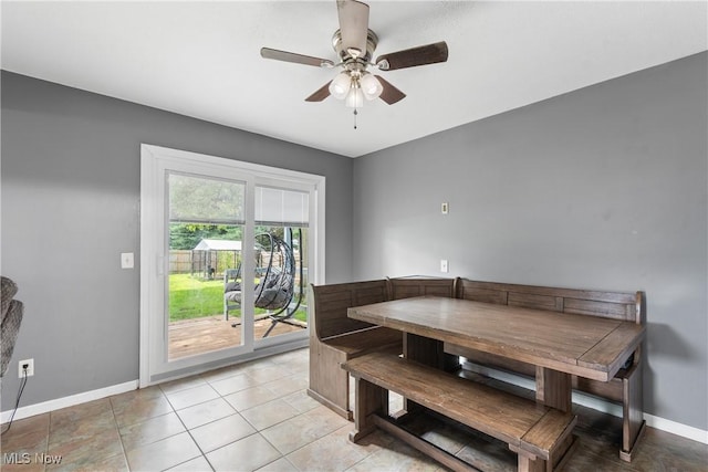 1558 Windcrest St NW, North Canton, OH 44720 - dining area with a ceiling fan and breakfast area