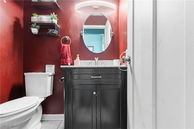 1558 Windcrest St NW, North Canton, OH 44720 - half bath featuring vanity and tile patterned floors