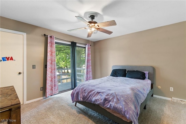 1558 Windcrest St NW, North Canton, OH 44720 - carpeted bedroom with access to outside and ceiling fan