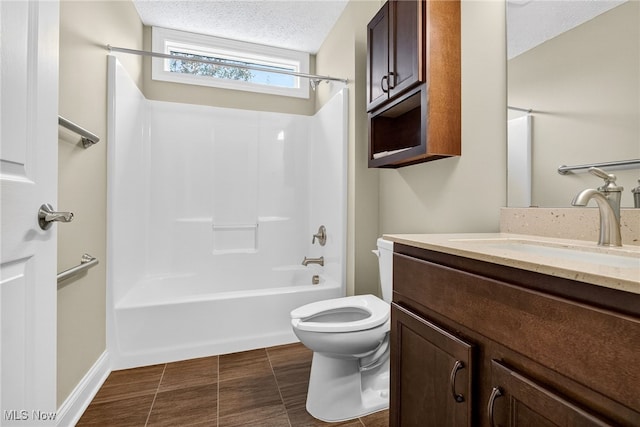 498 Water Pointe Ln, Brunswick, OH 44212 - bathroom featuring vanity, shower / bathtub combination, and a textured ceiling