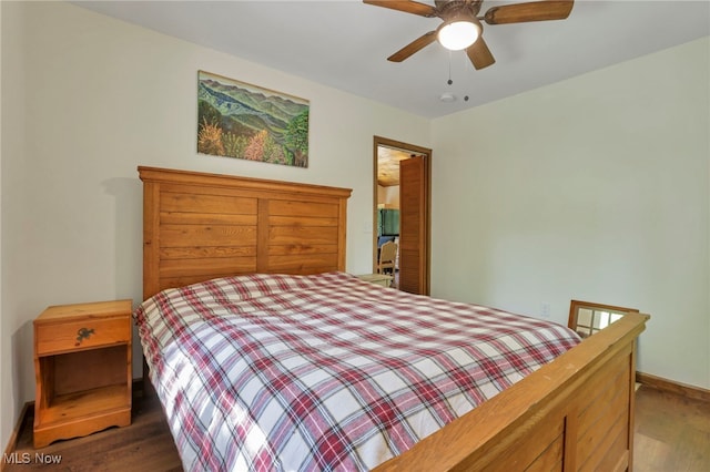 11140 Andrus Dr, Glouster, OH 45732 - bedroom featuring wood finished floors and a ceiling fan