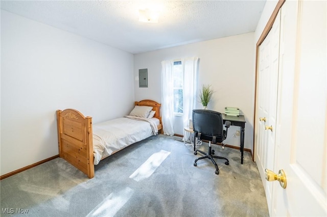 1870 E 223rd St, Euclid, OH 44117 - carpeted bedroom featuring electric panel and a textured ceiling
