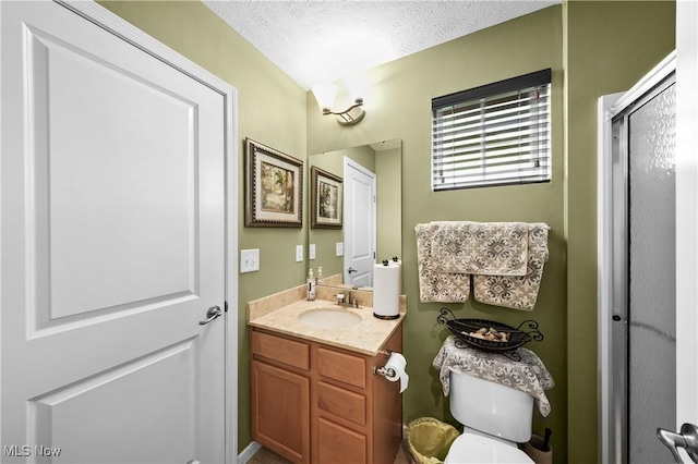 8028 Megan Meadow Dr, Hudson, OH 44236 - full bath with vanity, a stall shower, and a textured ceiling