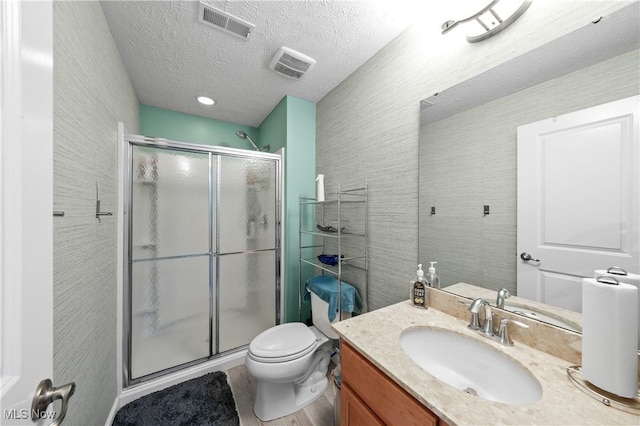 8028 Megan Meadow Dr, Hudson, OH 44236 - full bath featuring a shower stall, vanity, and a textured ceiling