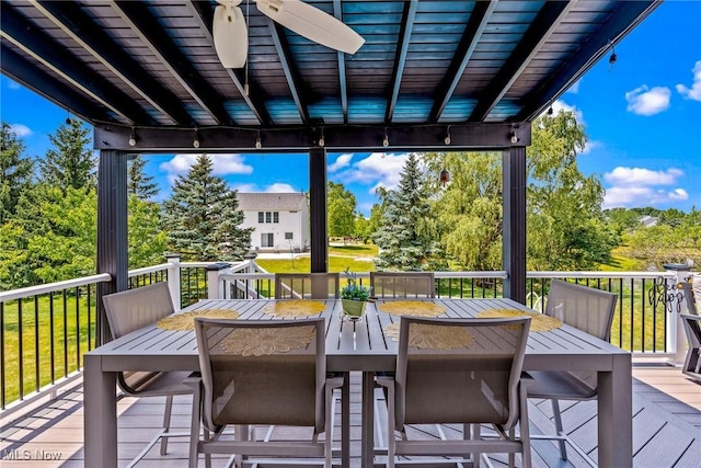 866 Brightwood Ct, Brunswick, OH 44212 - wooden terrace featuring outdoor dining space and view of scattered trees
