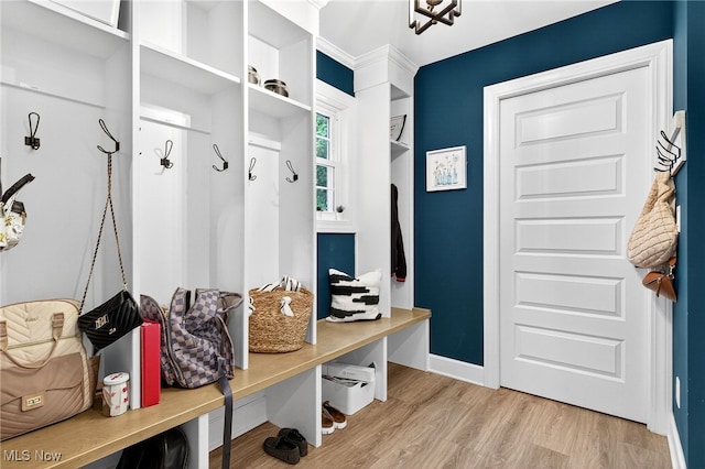14370 Washington Blvd, University Heights, OH 44118 - mudroom featuring light wood-type flooring and baseboards