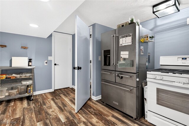 14370 Washington Blvd, University Heights, OH 44118 - kitchen with white gas range oven, high end fridge, and wood finished floors