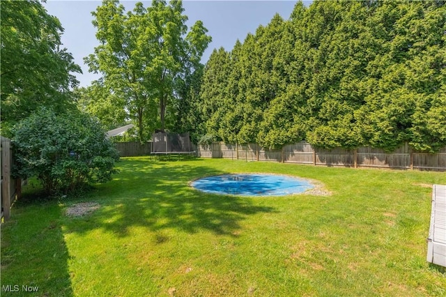 4950 Trafalgar St SW, Canton, OH 44706 - fenced backyard featuring a trampoline