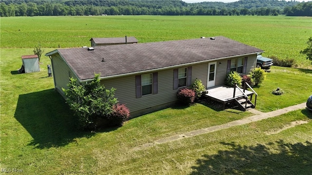 44534 US Highway 36, Coshocton, OH 43812 - rear view of property with a lawn, roof with shingles, and a rural view