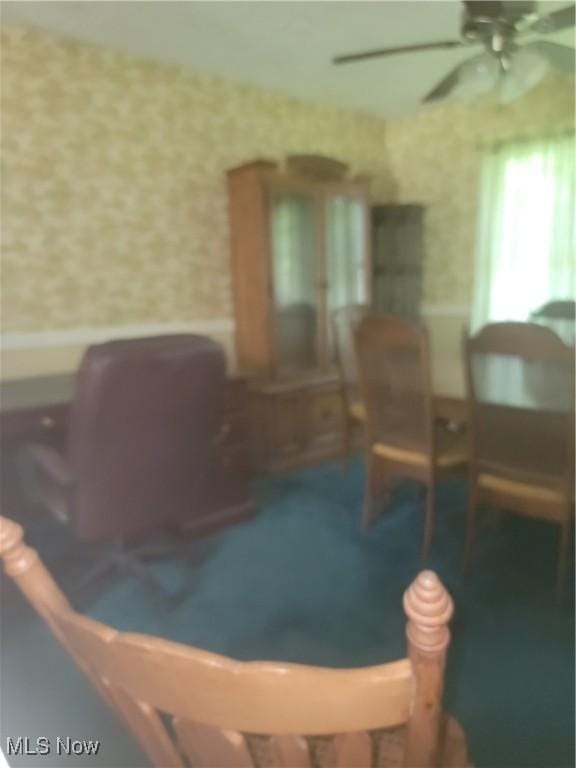 5622 Donna Dr, Ashtabula, OH 44004 - dining room with ceiling fan