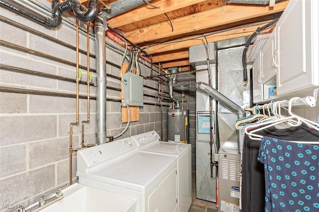 7148 N Brewster Pl, Concord, OH 44077 - laundry room with washing machine and dryer and gas water heater