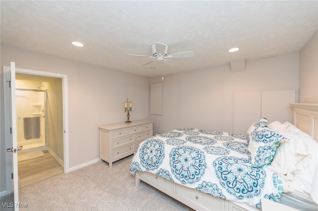 3139 Junior Pkwy, Brunswick, OH 44212 - bedroom featuring recessed lighting, light colored carpet, ceiling fan, and a textured ceiling