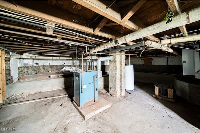 238 Whitney St, Conneaut, OH 44030 - unfinished below grade area with a heating unit and water heater