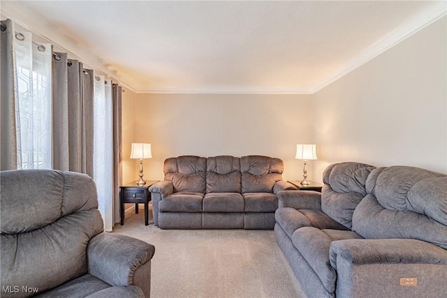 29511 Grand Blvd, Wickliffe, OH 44092 - living room featuring ornamental molding and light carpet