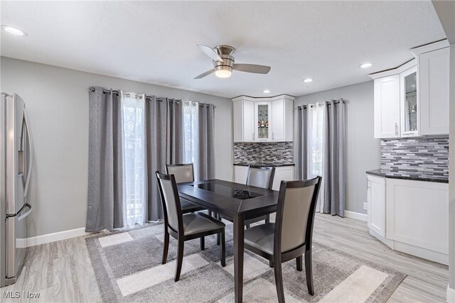 29511 Grand Blvd, Wickliffe, OH 44092 - dining space featuring light wood-style flooring, plenty of natural light, ceiling fan, and recessed lighting