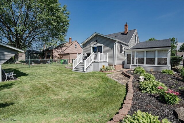 29511 Grand Blvd, Wickliffe, OH 44092 - rear view of house featuring a sunroom