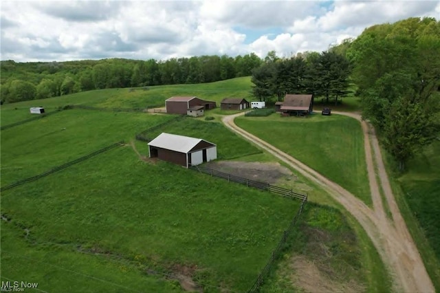 10097 March Rd NE, East Rochester, OH 44625 - view of property's community with an outbuilding, an outdoor structure, a view of countryside, and a detached garage