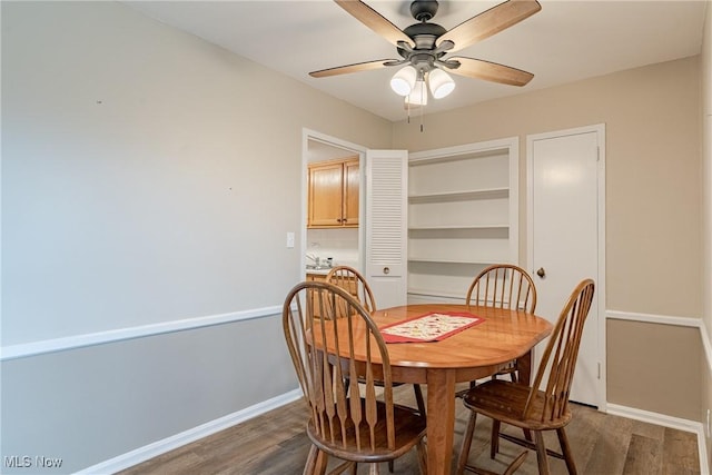 19201 Van Aken Blvd Unit 211, Shaker Heights, OH 44122 - dining space featuring wood finished floors and ceiling fan