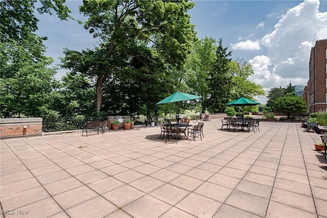 19201 Van Aken Blvd Unit 211, Shaker Heights, OH 44122 - view of patio / terrace featuring outdoor dining area