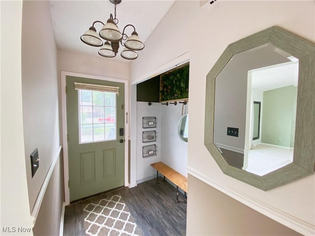 123 Prentiss St, Munroe Falls, OH 44262 - entryway with a chandelier and dark wood-type flooring