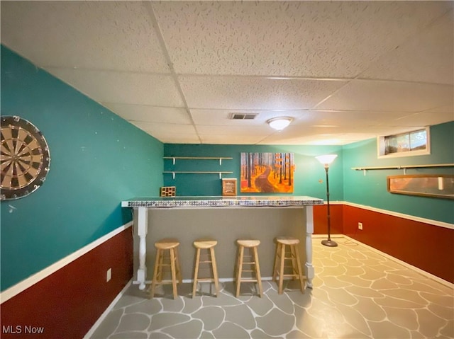 123 Prentiss St, Munroe Falls, OH 44262 - indoor bar featuring a drop ceiling and baseboards
