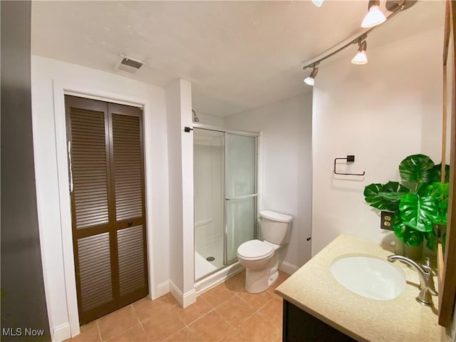123 Prentiss St, Munroe Falls, OH 44262 - bathroom featuring vanity, a shower stall, and tile patterned flooring