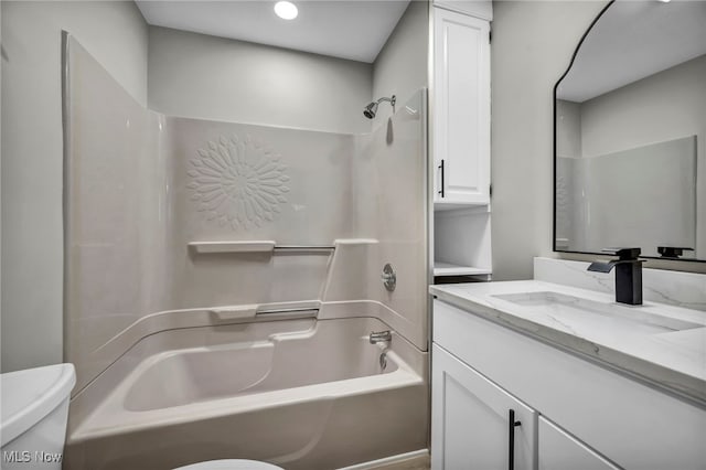 4928 Lane Rd, Perry, OH 44081 - full bath featuring vanity,  shower combination, and recessed lighting