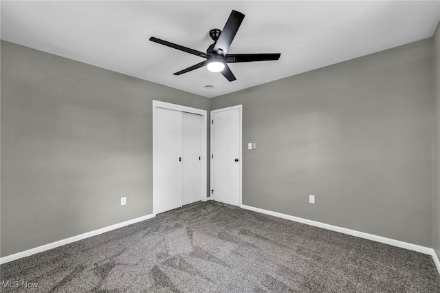 4928 Lane Rd, Perry, OH 44081 - unfurnished bedroom featuring carpet floors, a closet, and ceiling fan