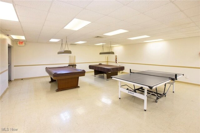2021 King James Pkwy Unit 214, Westlake, OH 44145 - playroom with a paneled ceiling and pool table