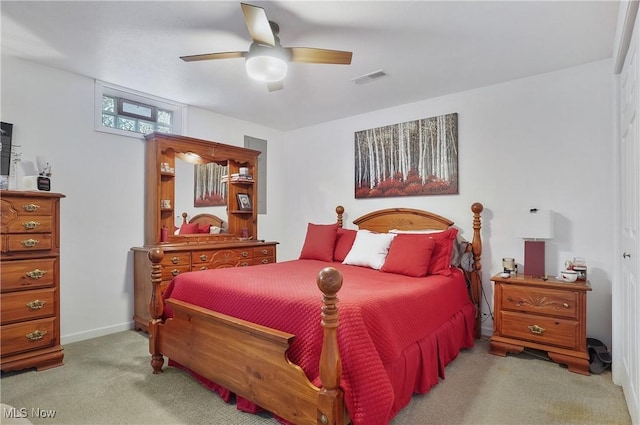 47688 Tomahawk Dr, Negley, OH 44441 - bedroom featuring light carpet and ceiling fan