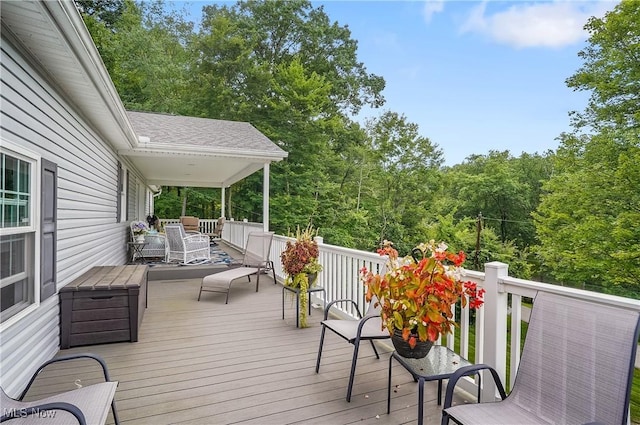 47688 Tomahawk Dr, Negley, OH 44441 - deck featuring a view of trees