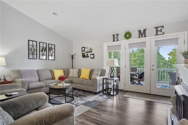 47688 Tomahawk Dr, Negley, OH 44441 - living area featuring plenty of natural light, vaulted ceiling, and wood finished floors