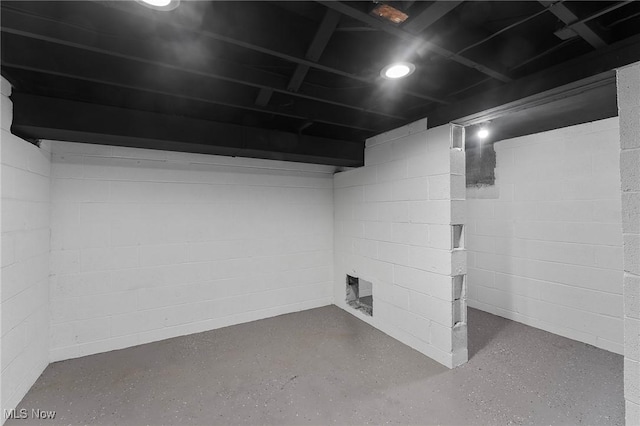 70 Maple St, Canfield, OH 44406 - finished basement featuring concrete block wall