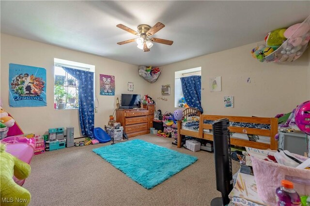 1715 High St, Louisville, OH 44641 - playroom featuring carpet floors and a ceiling fan